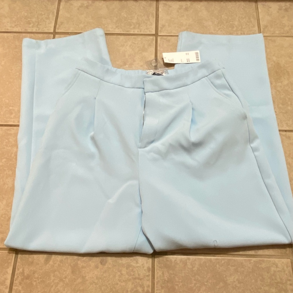 Women’s light blue wide-leg trousers